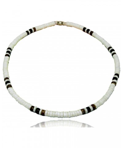 20" Mens and Womens Summer Beach Surfer Necklace, White Ark Shells and Coconut Beads From the Philippines $8.52 Necklaces