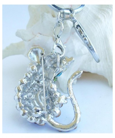 Sindary Austrian Crystal Animal 1.97" Mouse Rat Keychain Pendant K3276 Silver-tone Blue $10.97 Pendants