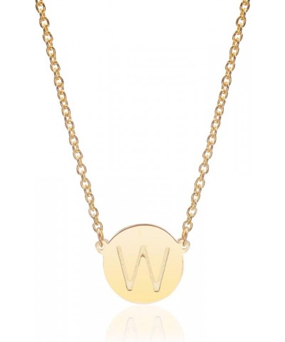 ROUND DISK INITIAL Necklace Gold : W $19.46 Necklaces