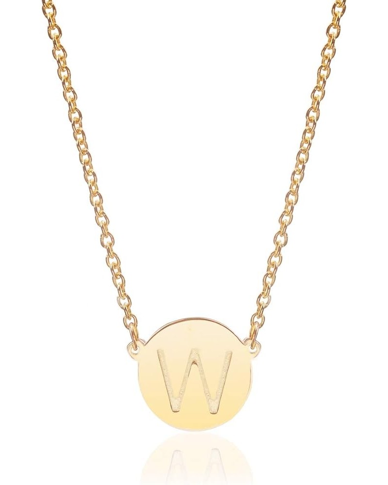 ROUND DISK INITIAL Necklace Gold : W $19.46 Necklaces