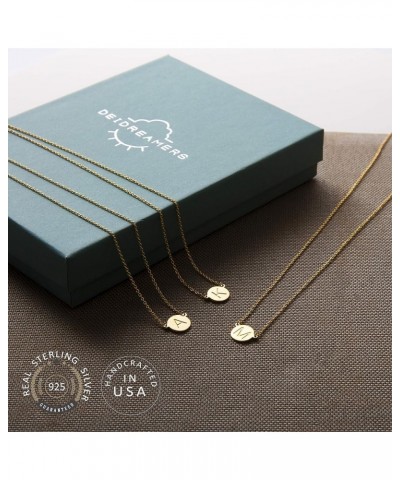 ROUND DISK INITIAL Necklace Gold : W $19.46 Necklaces