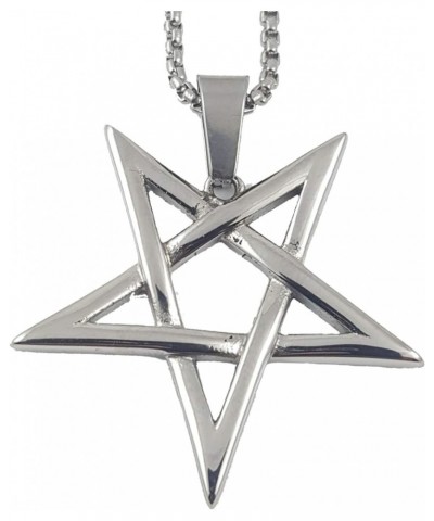 Inverted Pentagram Pentacle 316L Stainless Steel Silver $10.80 Necklaces