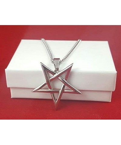 Inverted Pentagram Pentacle 316L Stainless Steel Silver $10.80 Necklaces