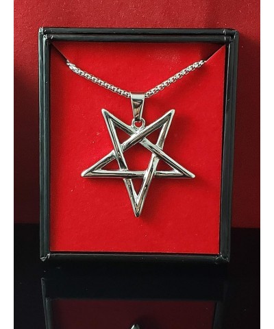 Inverted Pentagram Pentacle 316L Stainless Steel Silver $10.80 Necklaces