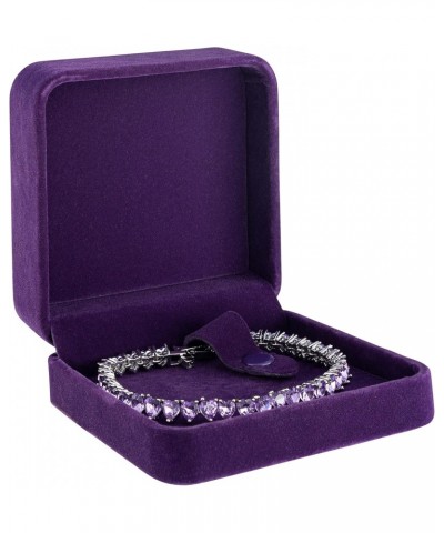 HVKI Women's Purple Heart Crystal 7 Inch Tennis Bracelet $6.62 Bracelets