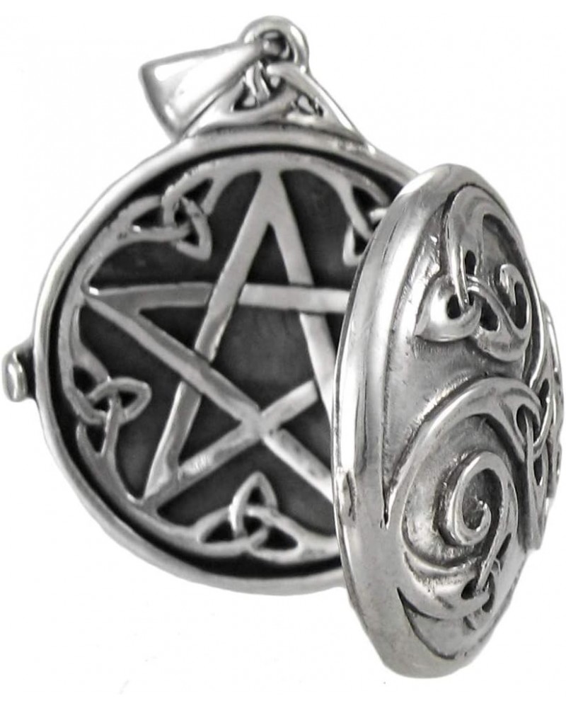 Sterling Silver Celtic Swirl with Hidden Pentacle Pentagram Locket $68.20 Necklaces