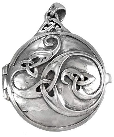 Sterling Silver Celtic Swirl with Hidden Pentacle Pentagram Locket $68.20 Necklaces