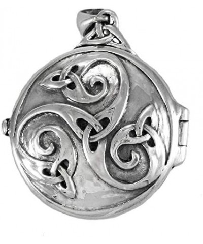 Sterling Silver Celtic Swirl with Hidden Pentacle Pentagram Locket $68.20 Necklaces