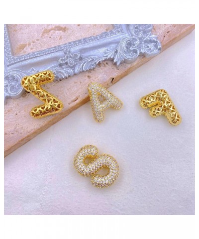 Bubble Letter Necklace Gold for Women, 14K Gold Plated Balloon Letter Necklace Chunky Bubble Initial Alphabet Pendant Chain N...