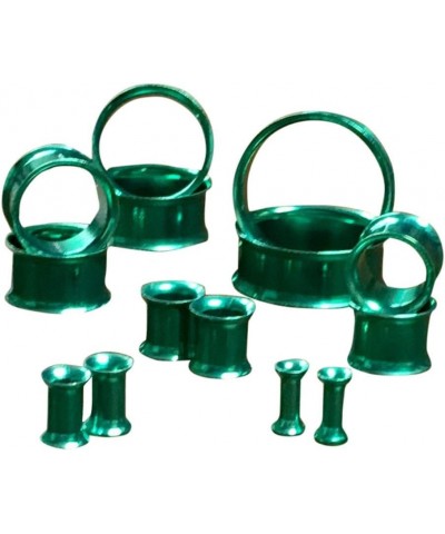 PAIR of Green Titanium Anodized Double Flare Tunnels Plugs Earlets Gauges Body Jewelry 12g (2mm) $9.15 Body Jewelry