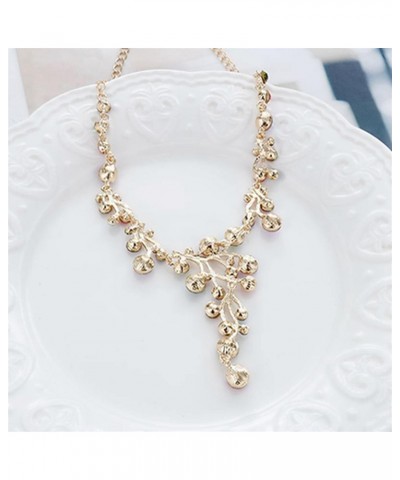 Sollarisy Crystal Flower Vine Necklace Simulated Rhinestone Statement Necklace Pendant Y Necklace Chain Necklaces for Women $...