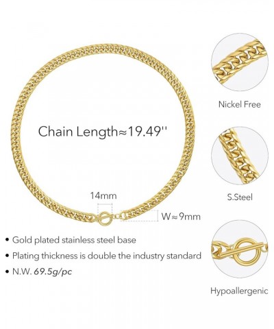 Chunky Twisted Rope Cuban Link Chain Necklaces18K Gold Plated Necklace for Women Men gift… EF-P203112 $15.00 Necklaces