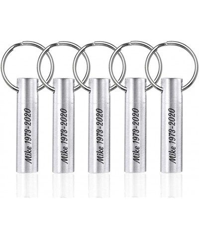 Pack of 1 to 10 Customize Memorial Keepsake Urn Necklace Set for Family Members Friend Brushes Stainless Steel Bar Cylinder C...