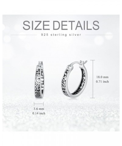 Sterling Silver Hoop Earrings Small Hoop Sun/Leaf/Triangle Huggie Earrings for Women Hypoallergenic Runes-Oxidizied $20.39 Ea...