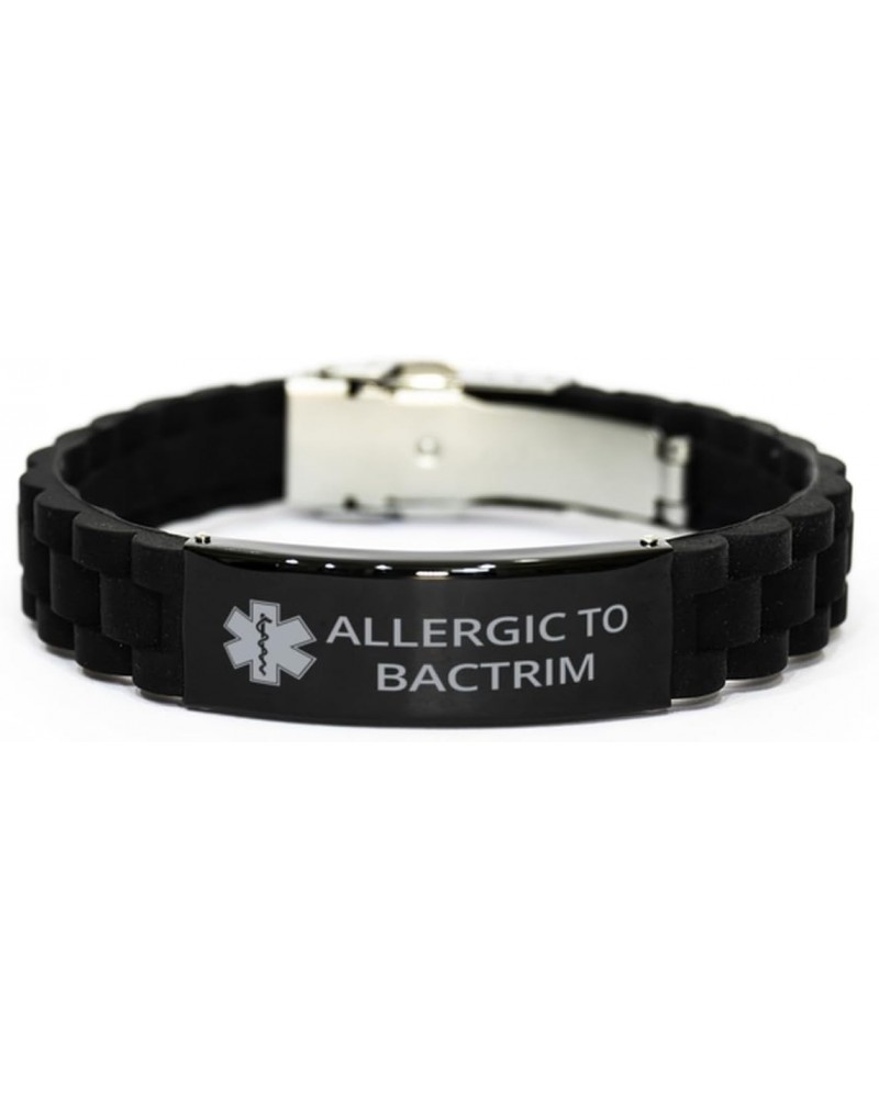 Medical Alert Bracelet, Allergic to Bactrim Awareness, SOS Emergency Health Life Alert ID Engraved Stainless Steel Adjustable...