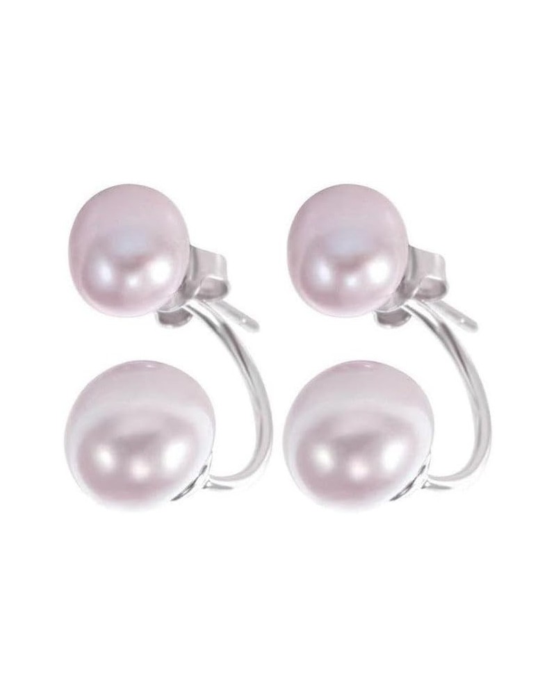 AAA Real Pearl Earring Jackets Double Pearl Drop Earrings with Silver and 18K Gold Plated Clasps Special Earrings for Gift Pu...