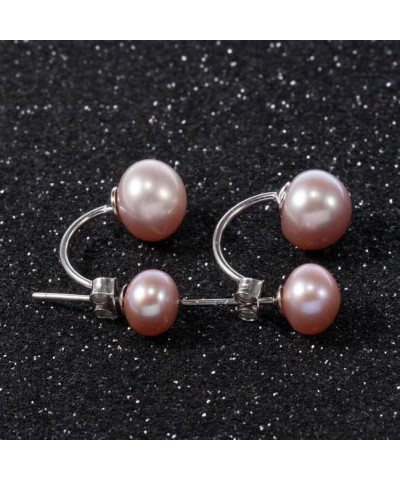 AAA Real Pearl Earring Jackets Double Pearl Drop Earrings with Silver and 18K Gold Plated Clasps Special Earrings for Gift Pu...