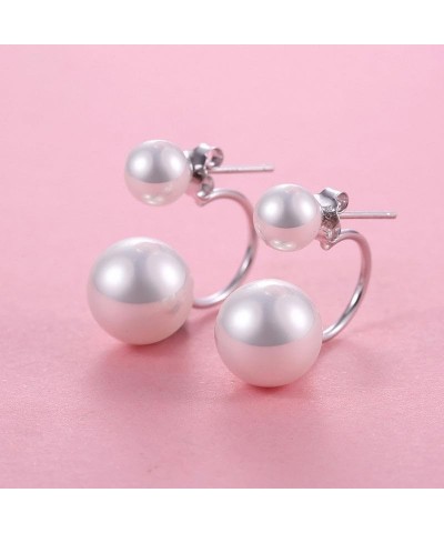 AAA Real Pearl Earring Jackets Double Pearl Drop Earrings with Silver and 18K Gold Plated Clasps Special Earrings for Gift Pu...