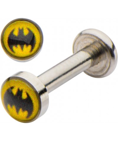 Labret lip tragus 316L Surgical Steel 14g 5/16" Black Batman Internally Threaded $9.87 Body Jewelry