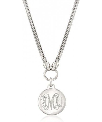 Single Initial - Sterling Silver Personalized Disc Necklace 18-inch (Monogram) $34.20 Necklaces