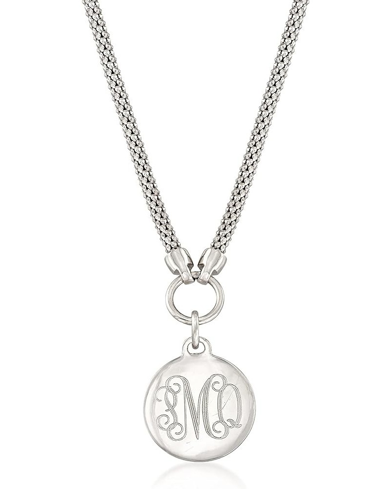 Single Initial - Sterling Silver Personalized Disc Necklace 18-inch (Monogram) $34.20 Necklaces