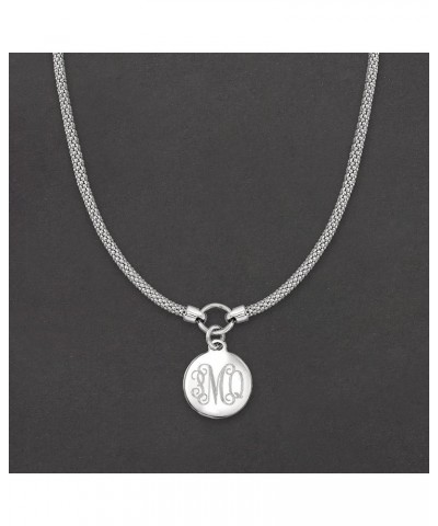 Single Initial - Sterling Silver Personalized Disc Necklace 18-inch (Monogram) $34.20 Necklaces