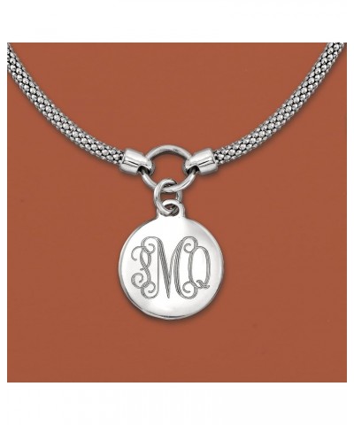 Single Initial - Sterling Silver Personalized Disc Necklace 18-inch (Monogram) $34.20 Necklaces