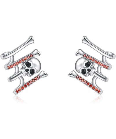 Claw Earrings for Women Sterling Silver Trendy Cubic Zirconia Ear Cuff Earrings Jewelry for Women Skull $15.40 Earrings