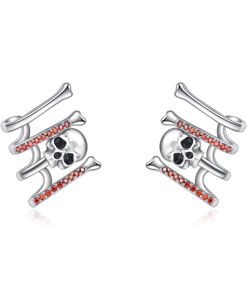 Claw Earrings for Women Sterling Silver Trendy Cubic Zirconia Ear Cuff Earrings Jewelry for Women Skull $15.40 Earrings