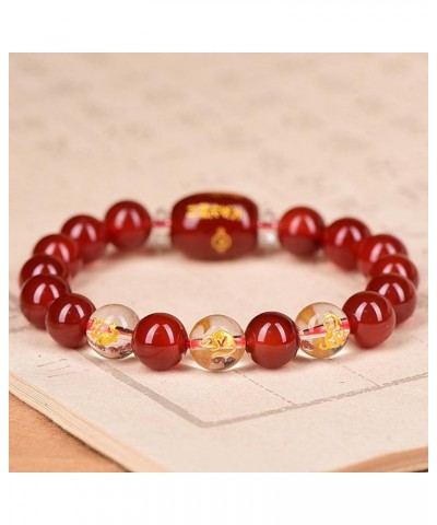 Feng Shui Bracelet Red Agate Bracelet Tai Sui Talisman Crystal Beaded Bracelet Natural Gemstone Bracelet for Women Men Chakra...