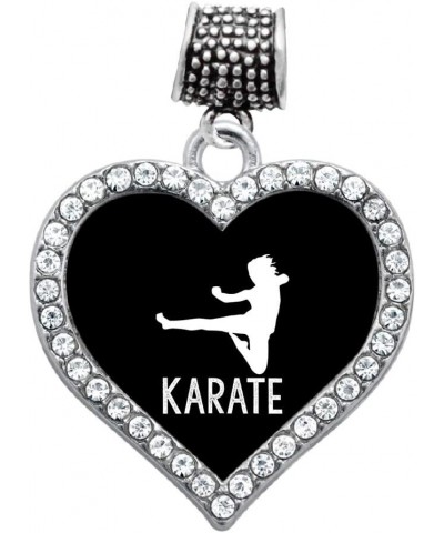 Silver Open Heart Charm for Bracelet with Cubic Zirconia Jewelry Karate $10.99 Bracelets