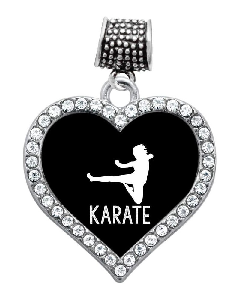 Silver Open Heart Charm for Bracelet with Cubic Zirconia Jewelry Karate $10.99 Bracelets