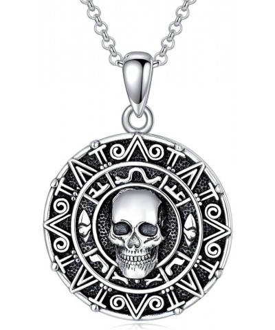 Mother's Day Gifts for Women Mother Girls 925 Sterling Silver Necklace Birthdays Gifts Aztec Skull $24.48 Necklaces