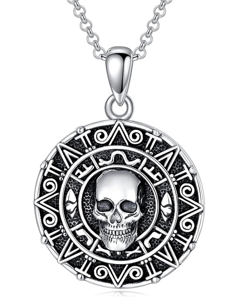 Mother's Day Gifts for Women Mother Girls 925 Sterling Silver Necklace Birthdays Gifts Aztec Skull $24.48 Necklaces