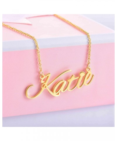 Personalized Name Necklace 18K Gold Plated 925 Sterling Silver Custom Made Any Nameplate Pendant Jewelry for Women Mom 18K go...