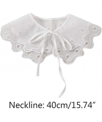 Detachable Collar for Women,Fake Collar Lace Shawl Capelet Embroidery Layered Sheer Mesh Collar Clothing Accessories H $4.67 ...