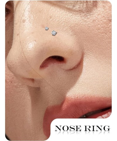 18G 20G 22G Stainless Steel Titanium Nose Rings studs for Women Nose Rings L Shaped Nose Studs Screw Nose Piercing Jewelry fo...