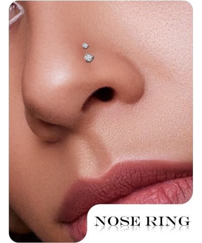 18G 20G 22G Stainless Steel Titanium Nose Rings studs for Women Nose Rings L Shaped Nose Studs Screw Nose Piercing Jewelry fo...