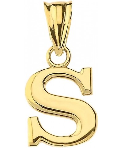 14K Yellow Gold Fine Mini Dangling Initial A-Z Charm 1/2" Pendant - Choice of Initial Letter Letter S Initial Charm $25.00 Ne...