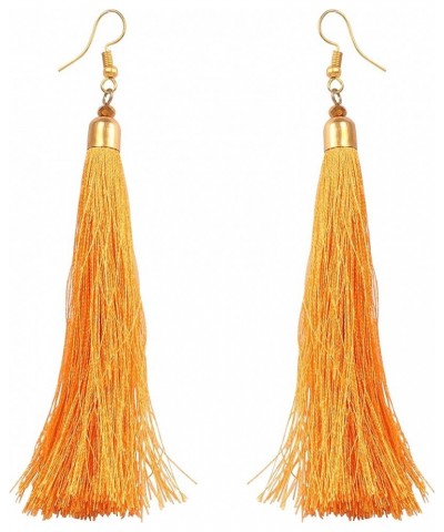 Indian Bollywood Colorful Bead Trendy Elegant Fresh Fashion Earrings In Gold or Silver Tone For Women. D026 Yellow $9.60 Earr...