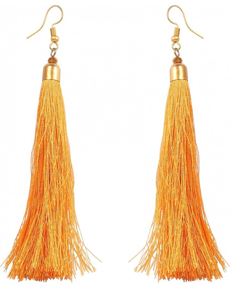 Indian Bollywood Colorful Bead Trendy Elegant Fresh Fashion Earrings In Gold or Silver Tone For Women. D026 Yellow $9.60 Earr...