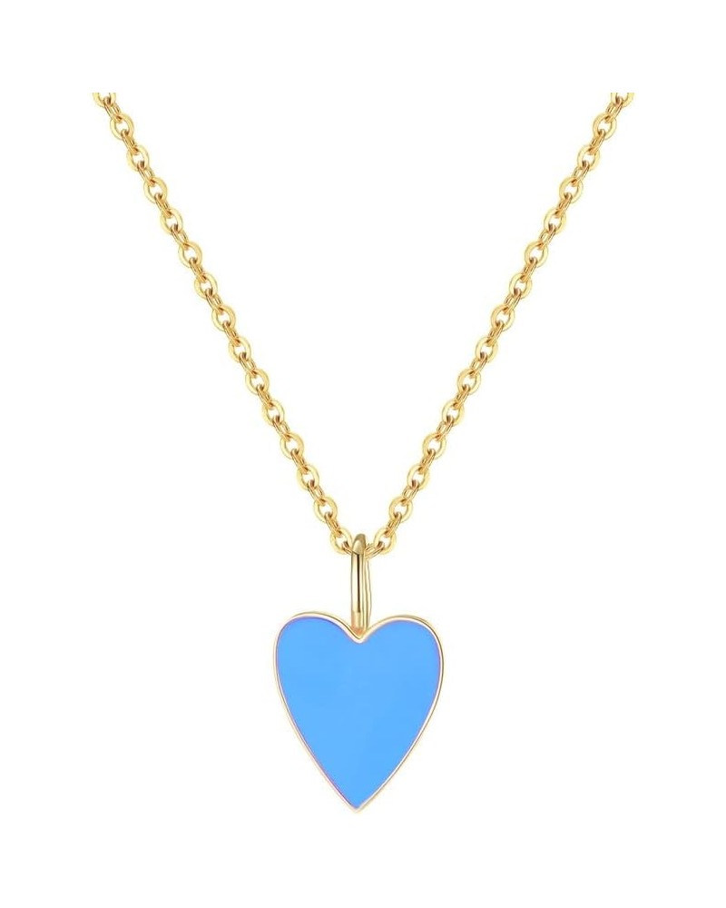 Heart Necklaces for Women,14K Gold Plated Trendy Preppy Jewelry Hot Pink Necklace,Cute Gold Dainty Necklace for Women Girls 1...