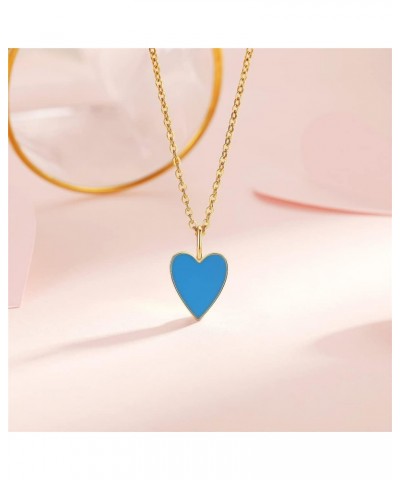 Heart Necklaces for Women,14K Gold Plated Trendy Preppy Jewelry Hot Pink Necklace,Cute Gold Dainty Necklace for Women Girls 1...