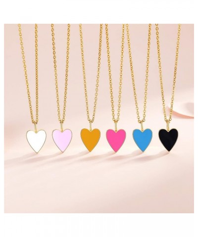 Heart Necklaces for Women,14K Gold Plated Trendy Preppy Jewelry Hot Pink Necklace,Cute Gold Dainty Necklace for Women Girls 1...