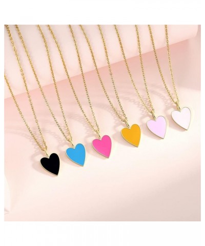 Heart Necklaces for Women,14K Gold Plated Trendy Preppy Jewelry Hot Pink Necklace,Cute Gold Dainty Necklace for Women Girls 1...