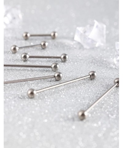 2PCS 14G G23 Titanium Straight Barbell Tongue Rings Nipple Barbell Ring Bars Cartilage Earring Body Piercing Jewelry External...